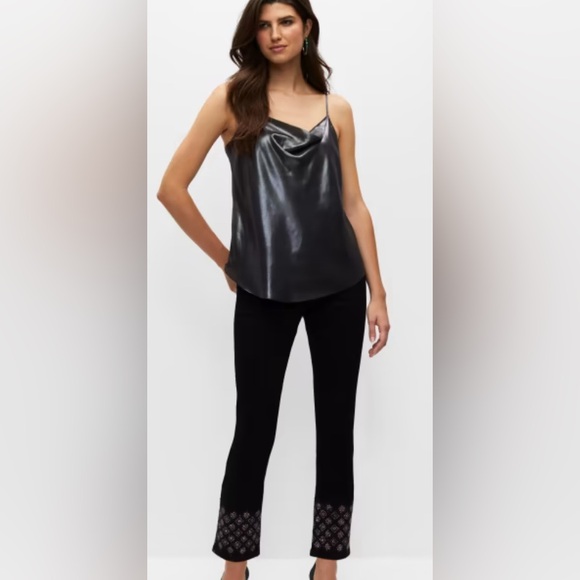 Melanie Lyne 🩶Metallic Pewter coloured cowl neck Cami size 16 🪩NWT - Picture 2 of 9